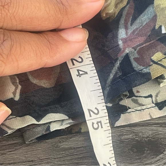 Show Me Your Mumu Poet Tie Top Hunter Green Floral Blouse Women's Size Med Boho - Picture 12 of 12